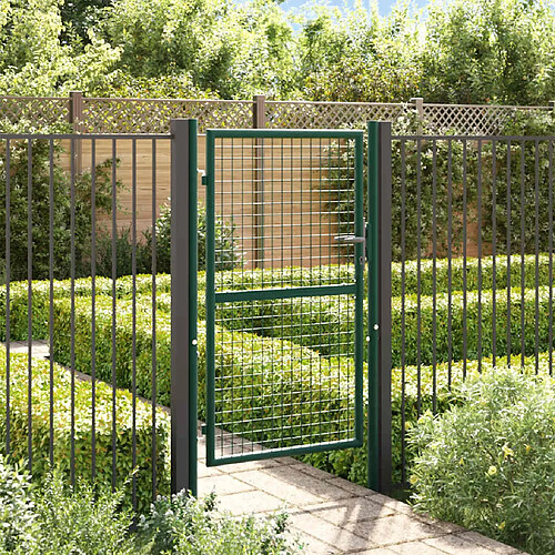 vidaXL Portail de clôture acier 100x150 cm Vert