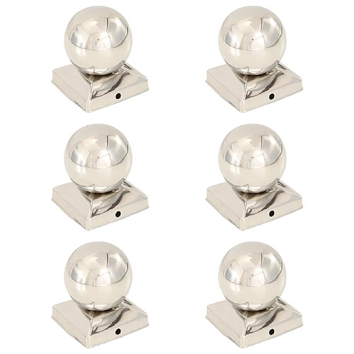 vidaXL Bouchons de poteau 91 mm - Acier inoxydable