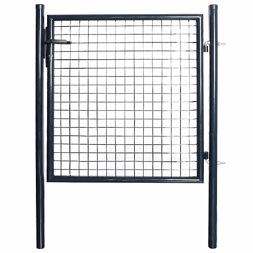 vidaXL Portail en maille gris 85,5x100 cm