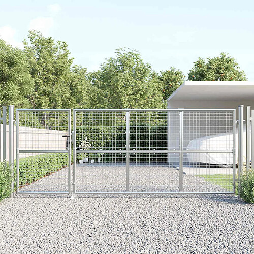 vidaXL Portail de jardin maille argenté 350x175 cm