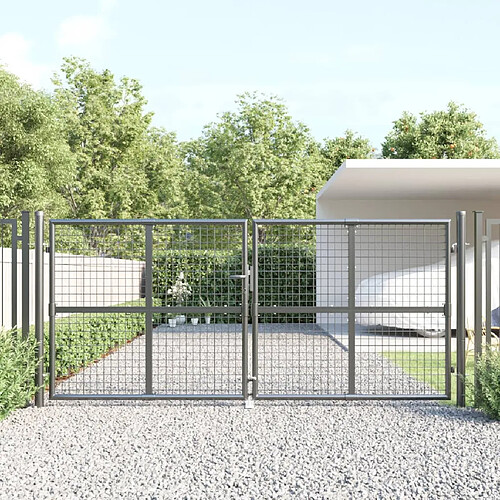 vidaXL Portail jardin maille - Acier galvanisé - 300 x 175 cm