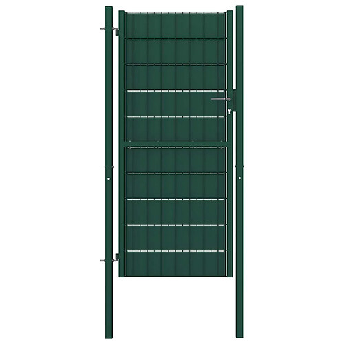 vidaXL Portail de clôture PVC et acier - Vert