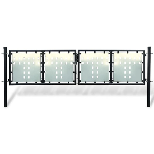 vidaXL Portail simple de clôture - Noir - 300 x 150 cm