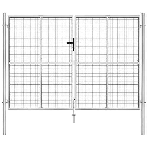 VIDAXL Porte de jardin acier galvanisé - Argenté