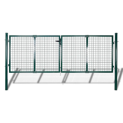vidaXL Portail de clôture galvanisé 289 x 75 cm - Vert