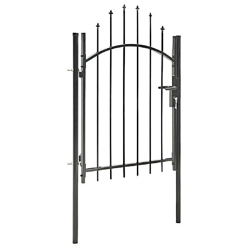 VIDAXL Portail de jardin acier - Noir