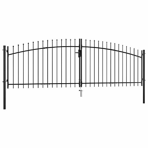 vidaXL Double portail - Noir