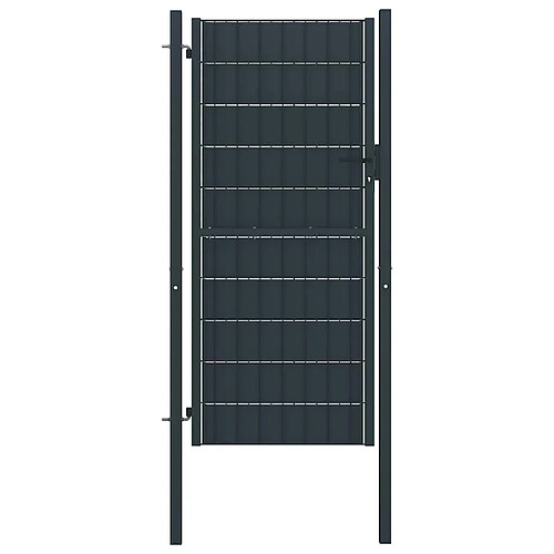 vidaXL Portail de clôture - PVC et acier - 100 x 164 cm - Anthracite