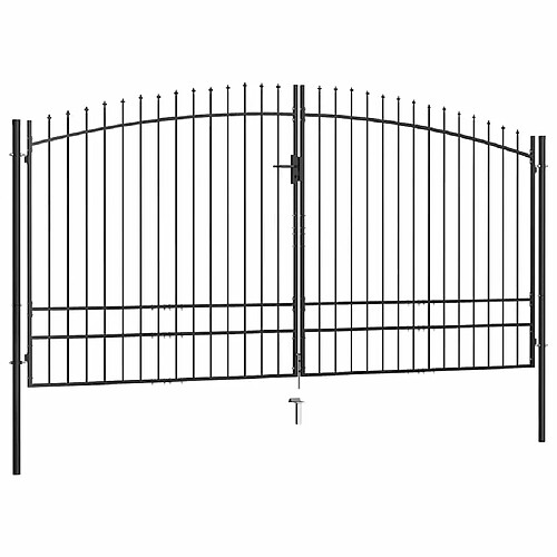 vidaXL Double portail 400x248 cm Noir