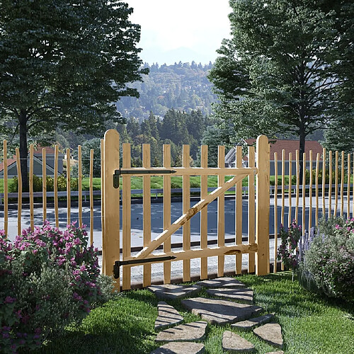 vidaXL Portillon simple clôture 100x90 cm - Bois noisetier