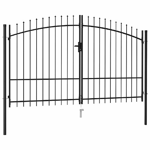 vidaXL Portillon double 3x1,75 m Noir