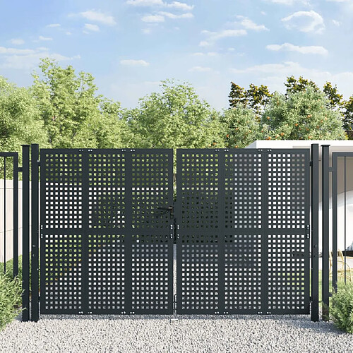 vidaXL Portail de jardin - Anthracite