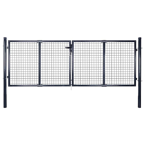 VidaXL Portail Maille Gris 289x100 cm