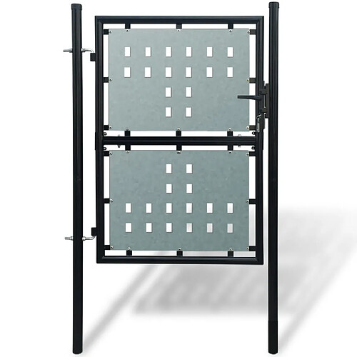 vidaXL Portail simple de clôture - Noir