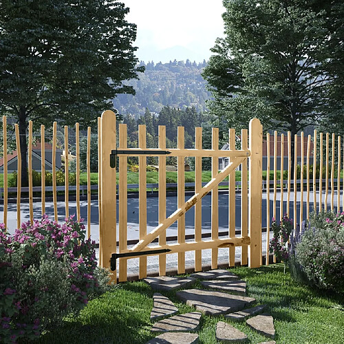 vidaXL Portillon simple Bois de noisetier 100x100 cm