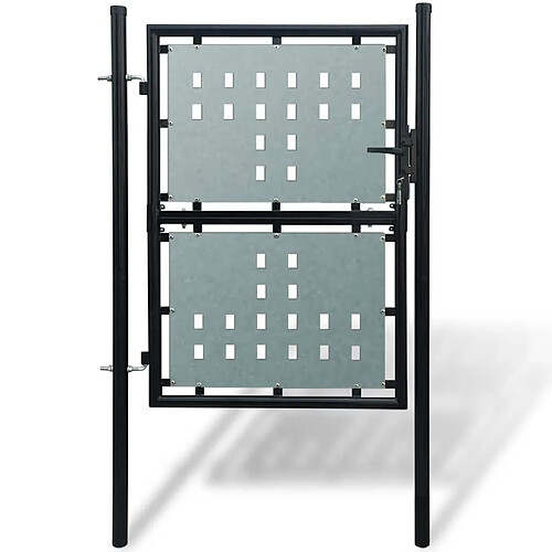 vidaXL Portail simple clôture noir 100x175 cm