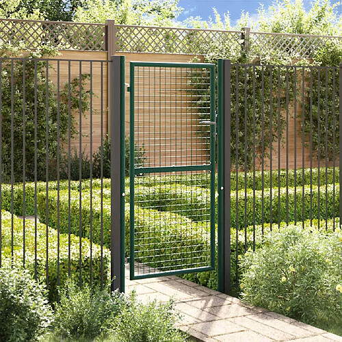 vidaXL Portail de clôture acier 100x175 cm Vert