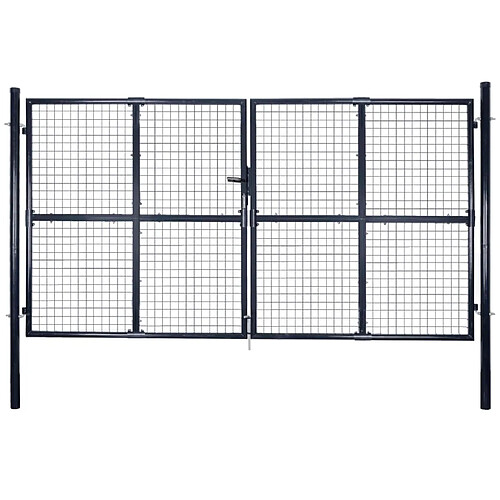 vidaXL Portail de jardin - Gris anthracite