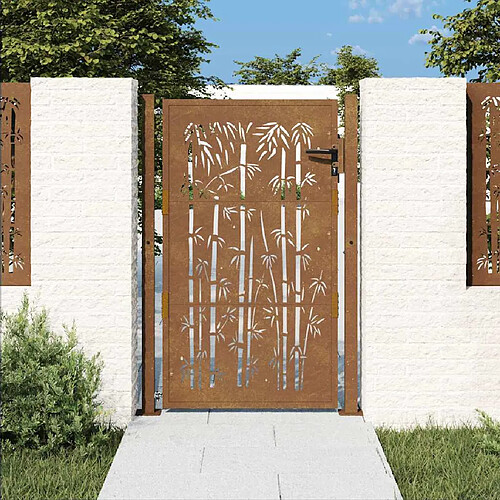vidaXL Portail jardin 105x155 cm - Acier corten
