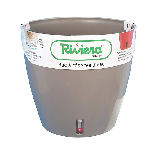 Riviera Pot avec réserve d'eau - Taupe
