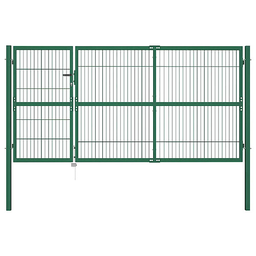 vidaXL Portail de clôture jardin 350x140 cm vert