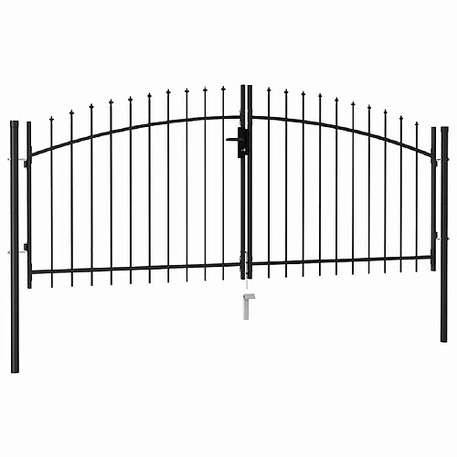 VidaXL Portillon 3x1.25 m Noir