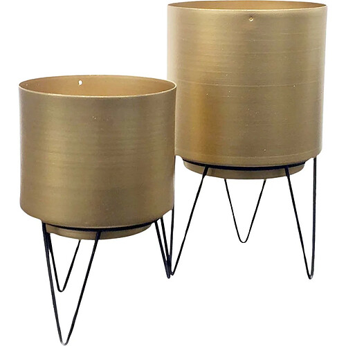 The Home Deco Factory Cache-pots Dorés avec Pieds