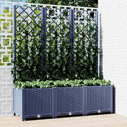 Vidaxl Jardinière avec treillis - Bleu gris
