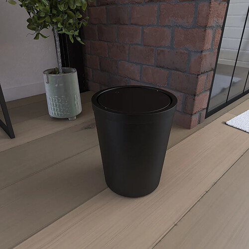 Aurlane Poubelle Salle de Bain - Noir Mat