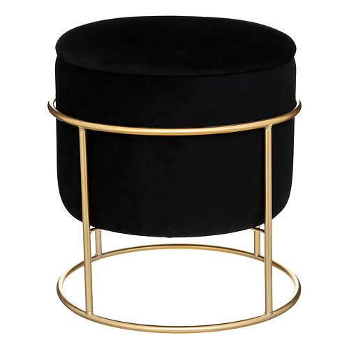Atmosphera Pouf-coffre rond - Noir