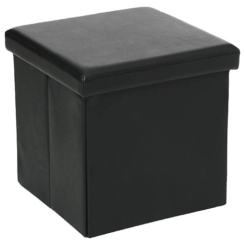 Atmosphera Pouf pliant carré - Noir