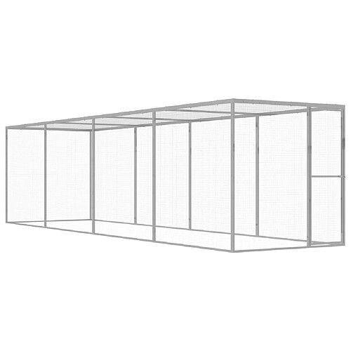 vidaXL Cage chat 6x1,5x1,5 m Acier galvanisé