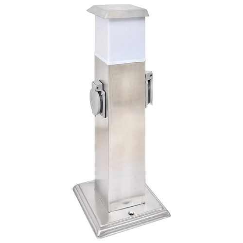 vidaXL Pilier Prise de Jardin - Inox