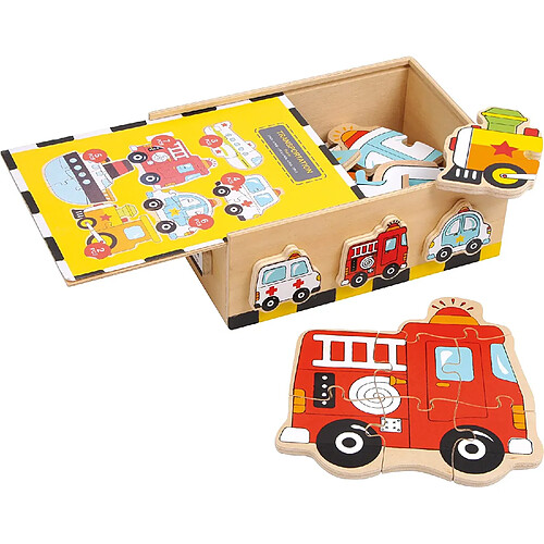Small foot puzzle en bois véhicules