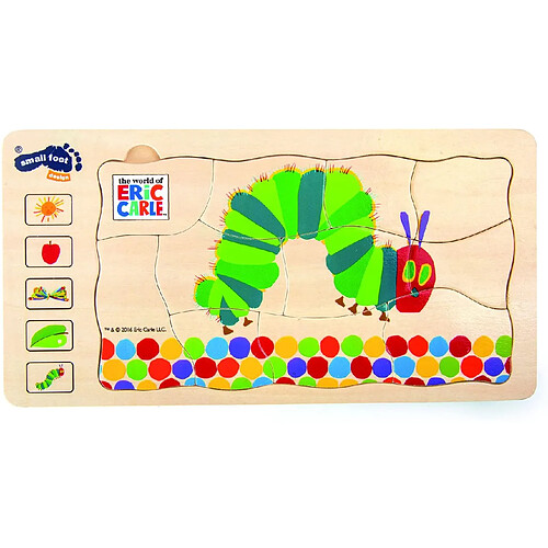 Small foot puzzle en bois à étages chenille