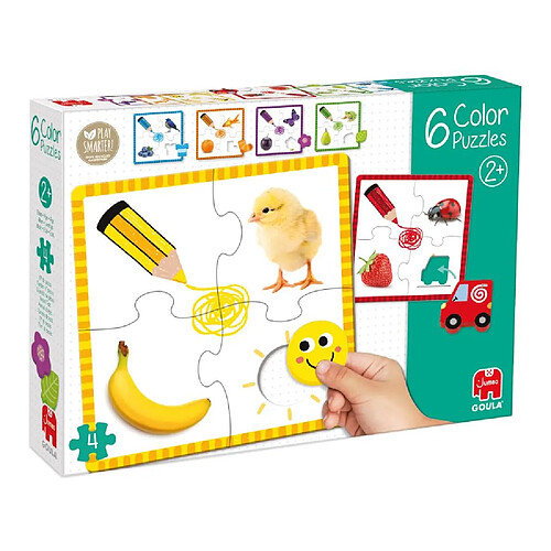 Goula puzzles éducatifs en bois, apprentissage des couleurs