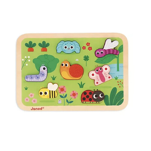 Juratoys-Janod Janod Puzzle en bois Chunky animaux du jardin