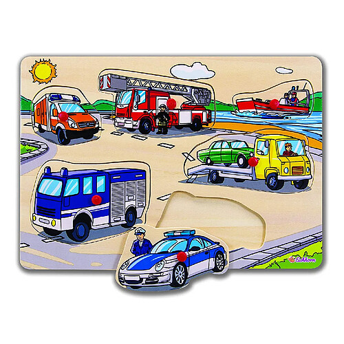 Eichhorn Puzzle en bois 6 pièces animaux/véhicules