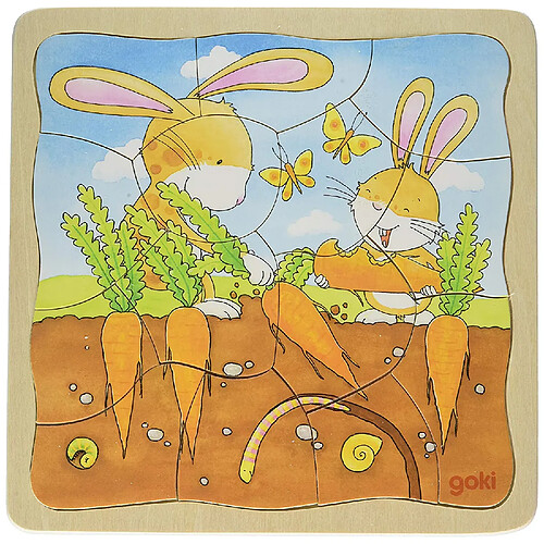 Goki Puzzle éducatif en bois potager