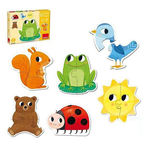 Puzzle en bois animaux 12 pièces