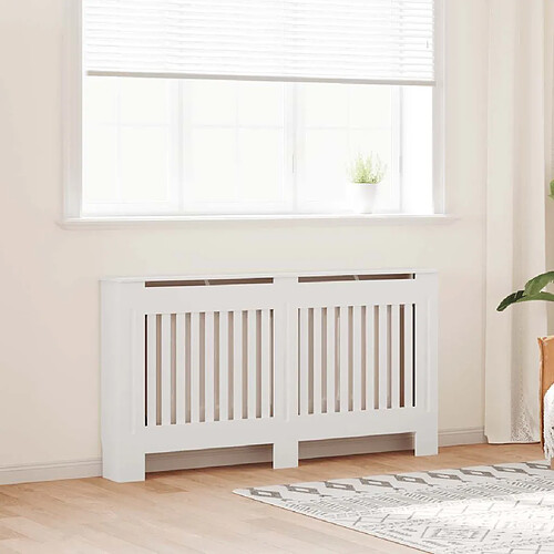 vidaXL Cache-radiateur MDF Blanc 152 cm