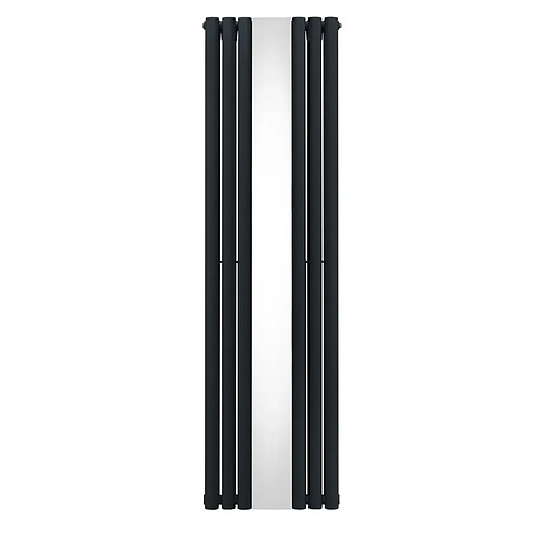 Monstershop Radiateur Ovale avec Miroir - Gris Anthracite