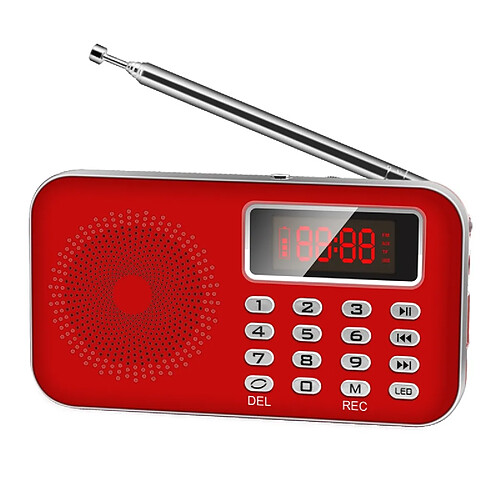 Yonis radio portable FM/AM avec lecteur MP3 - Rouge