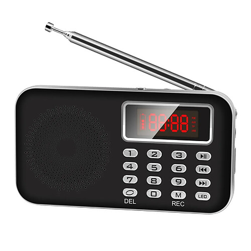Yonis Radio portable FM/AM avec lecteur MP3 - Noir
