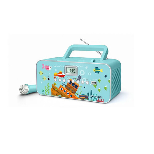 Muse radio CD USB portable avec micro - Bleu