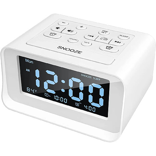 Vendos85 Dual Alarm Clock - Blanc