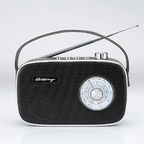 Halterrego Radio rétro portable AM/FM - Noir