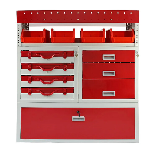 Monstershop Rayonnage Métallique en Acier Rouge Pour Van Fourgon Camion Rangement Étagères