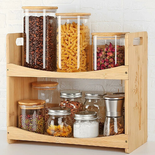 Vendos85 Étagère à épices bambou - Marron