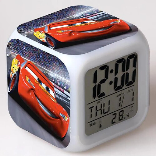 Réveil digital LED Cars multicolore